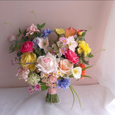 Wildflower Rose Dahlia Poppy Lily  Wedding Bouquet